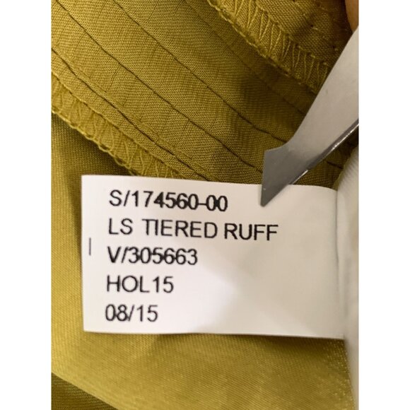 Banana Republic Long Sleeve Tiered Dress Mini Gold Sz 4 Drop Waist NWT $128 6930 - Picture 6 of 16